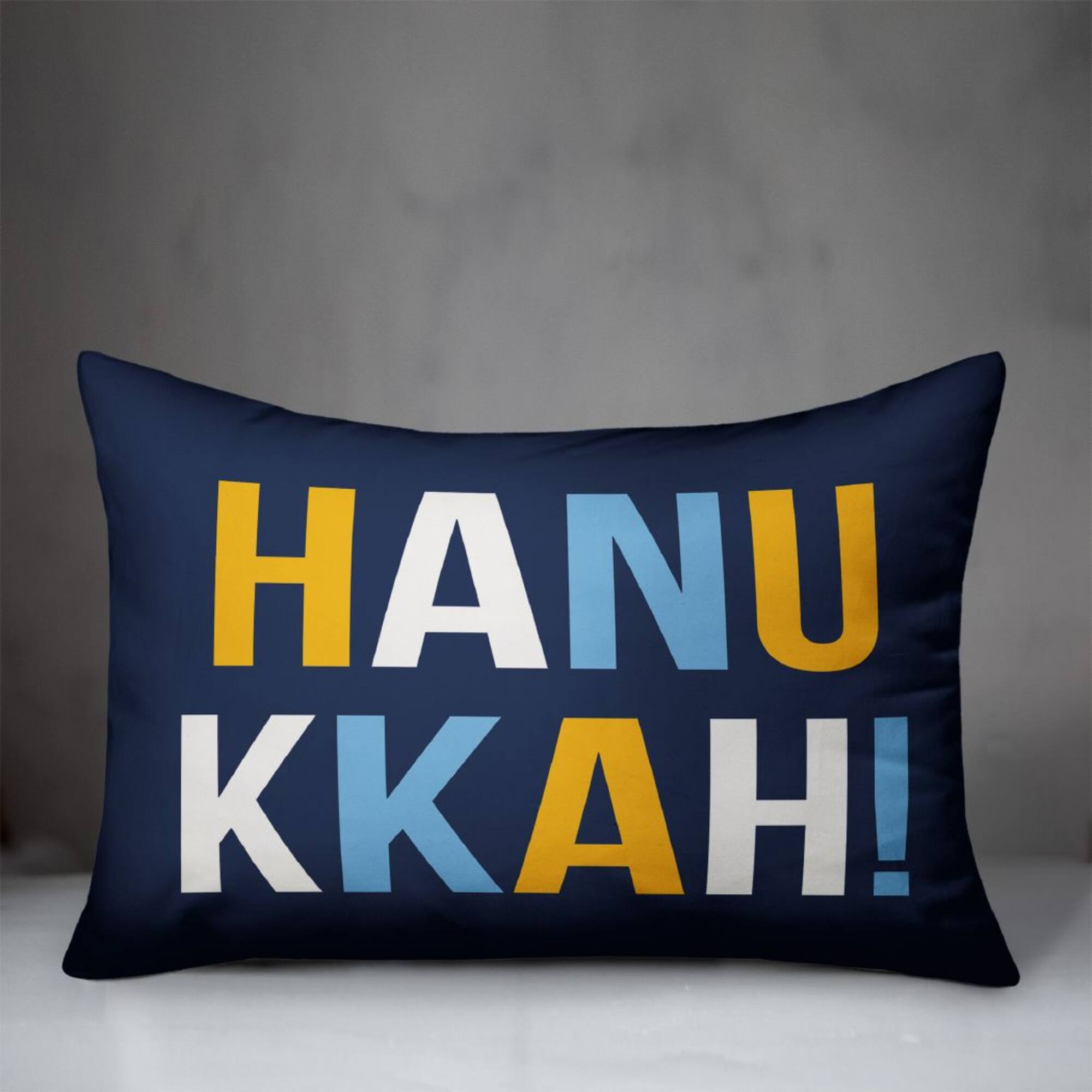 Hanukkah Bold Typography 14x20 Spun Poly Pillow